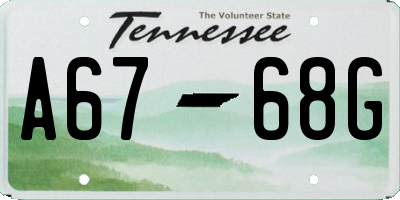 TN license plate A6768G