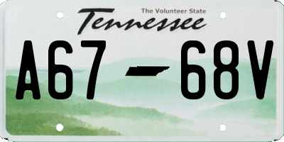 TN license plate A6768V