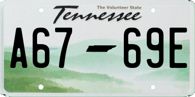 TN license plate A6769E