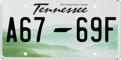 TN license plate A6769F