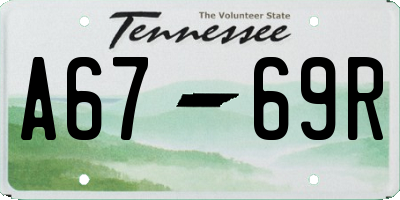 TN license plate A6769R