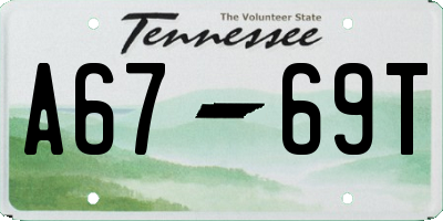TN license plate A6769T
