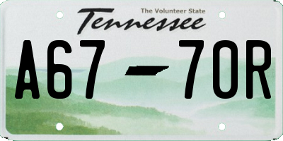 TN license plate A6770R