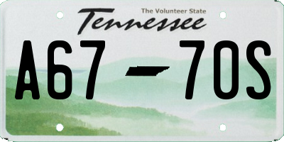 TN license plate A6770S