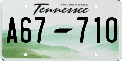 TN license plate A6771O