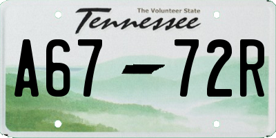 TN license plate A6772R