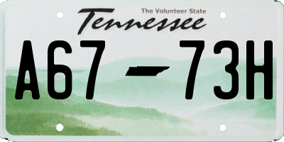 TN license plate A6773H