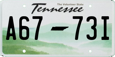 TN license plate A6773I
