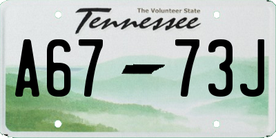 TN license plate A6773J
