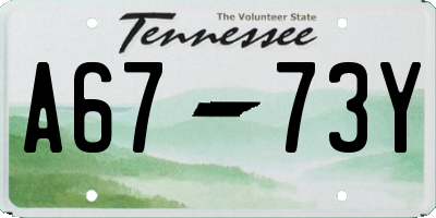 TN license plate A6773Y