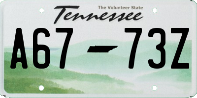 TN license plate A6773Z