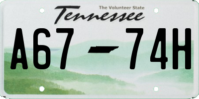 TN license plate A6774H