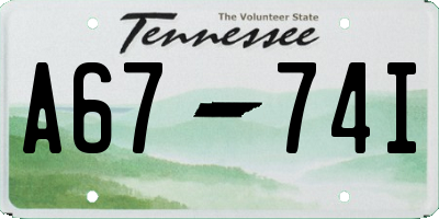 TN license plate A6774I