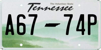 TN license plate A6774P