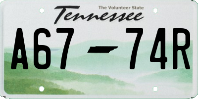 TN license plate A6774R