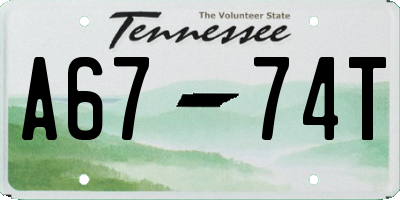 TN license plate A6774T