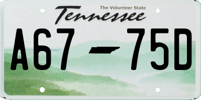 TN license plate A6775D