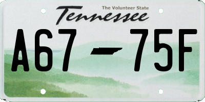 TN license plate A6775F