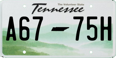 TN license plate A6775H