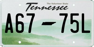 TN license plate A6775L