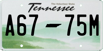 TN license plate A6775M