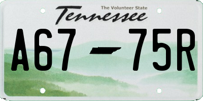 TN license plate A6775R