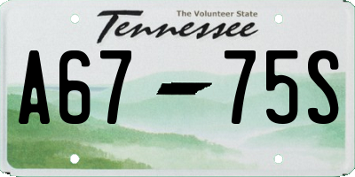 TN license plate A6775S