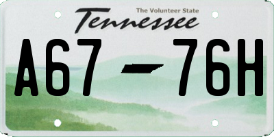 TN license plate A6776H