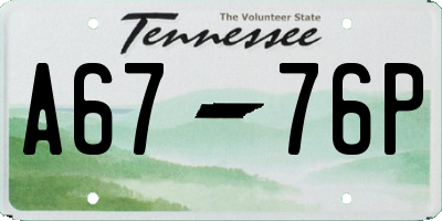 TN license plate A6776P