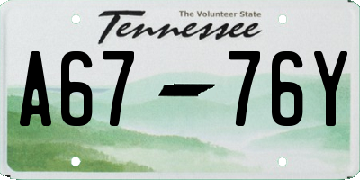 TN license plate A6776Y