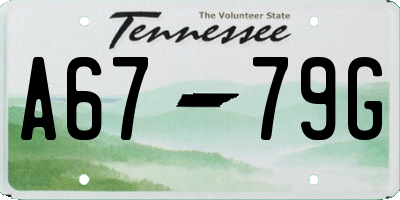 TN license plate A6779G
