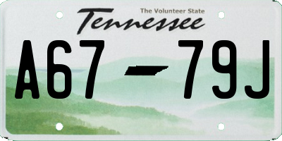 TN license plate A6779J