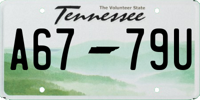 TN license plate A6779U