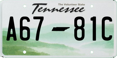 TN license plate A6781C