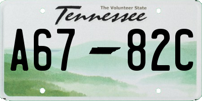 TN license plate A6782C