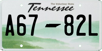 TN license plate A6782L