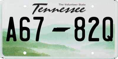 TN license plate A6782Q
