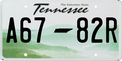 TN license plate A6782R