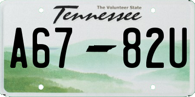TN license plate A6782U