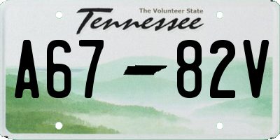 TN license plate A6782V