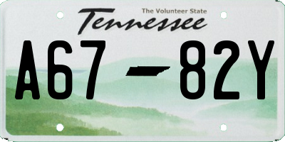 TN license plate A6782Y