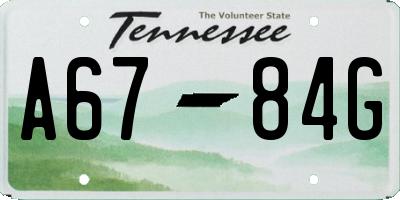 TN license plate A6784G
