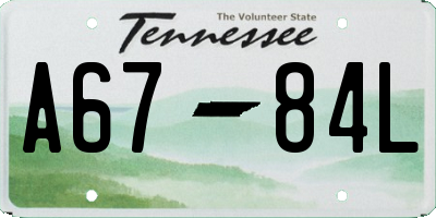 TN license plate A6784L