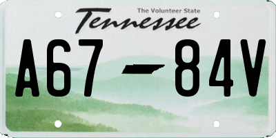 TN license plate A6784V