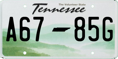 TN license plate A6785G