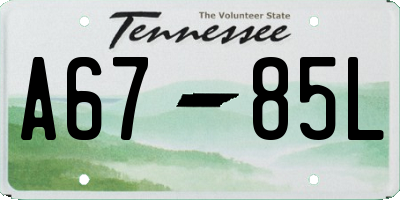 TN license plate A6785L