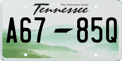 TN license plate A6785Q
