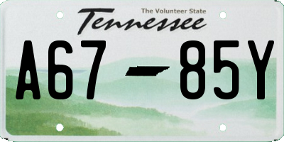 TN license plate A6785Y