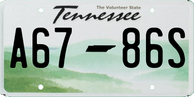 TN license plate A6786S