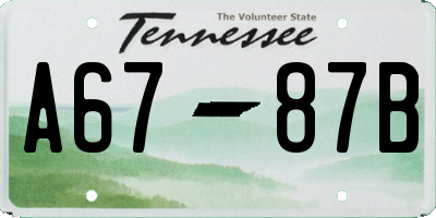 TN license plate A6787B